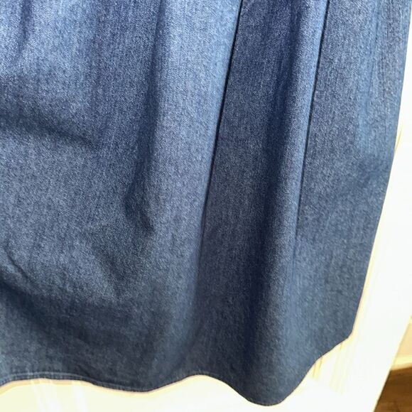 Vintage 80s Sasson Classic Blue Denim Full Midi Skirt - Picture 3 of 8